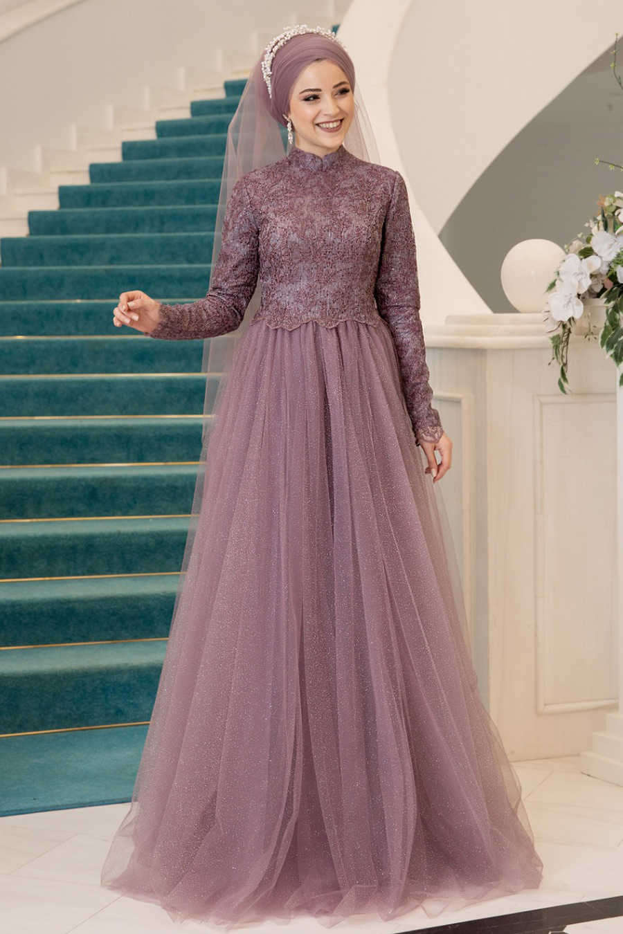 rose evening dress