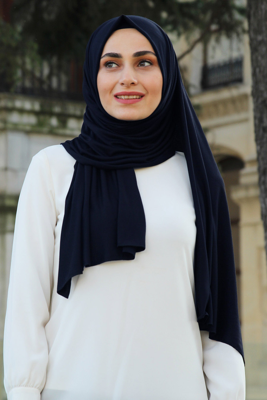 NAVY BLUE JERSEY SHAWL 