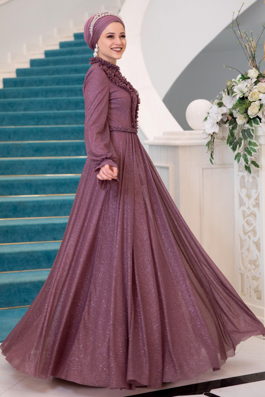 rose colour gown