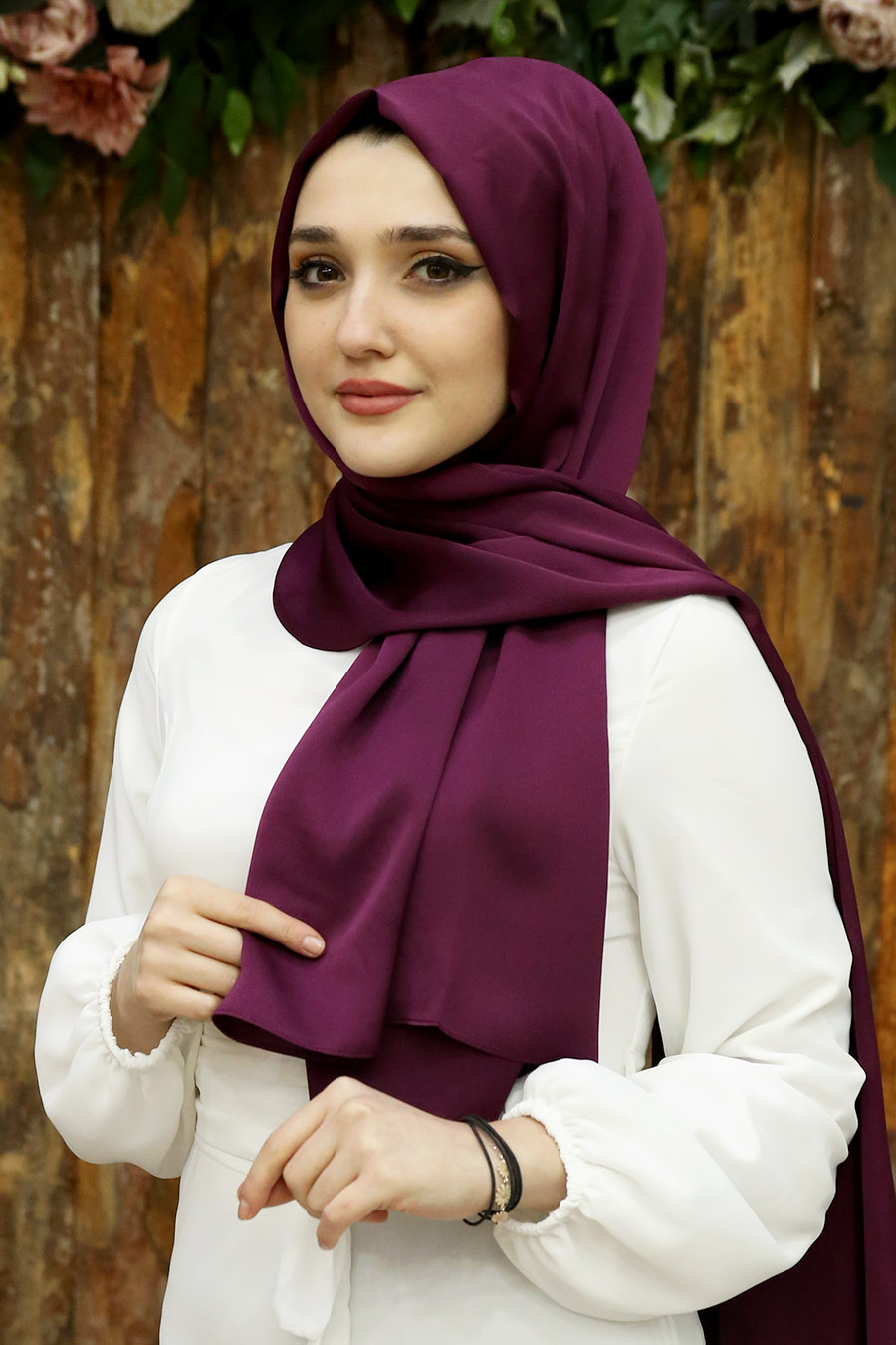 TAN COLOR BOW INSTANT HIJAB