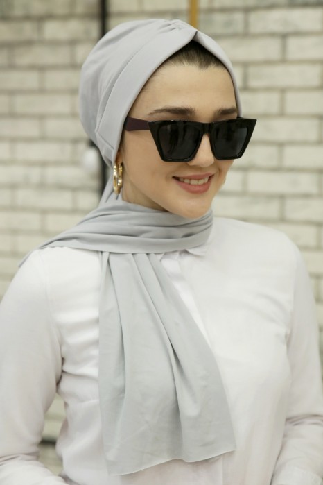 GREY TURBAN HIJAB 