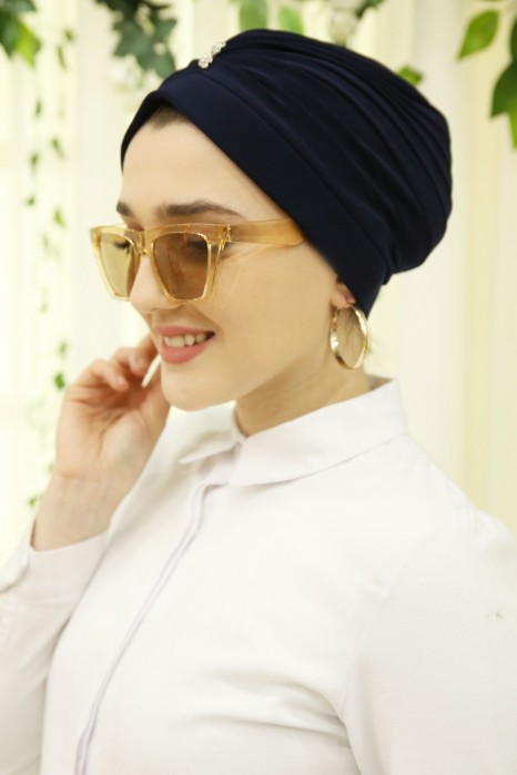 STONED INSTANT NAVY BLUE SCARF