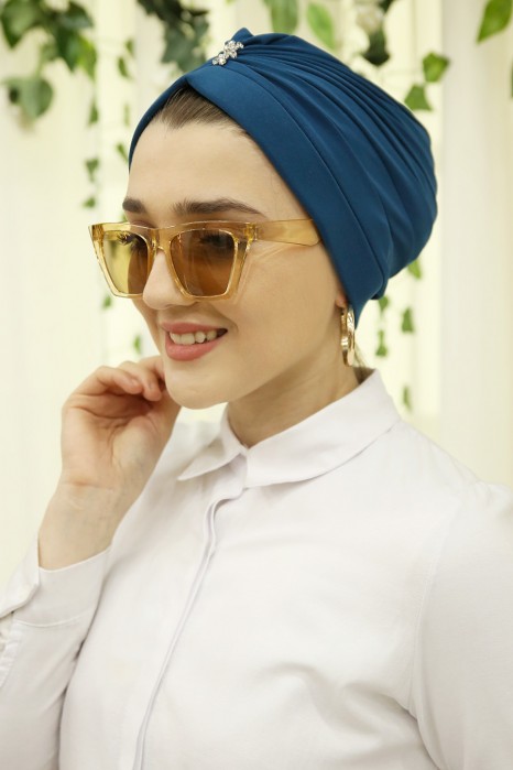 STONED INSTANT PETROLEUM BLUE SCARF