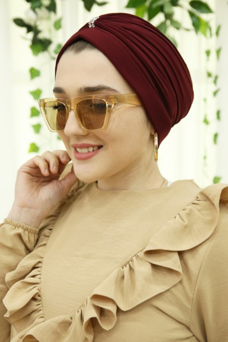 STONED INSTANT CLARET RED SCARF