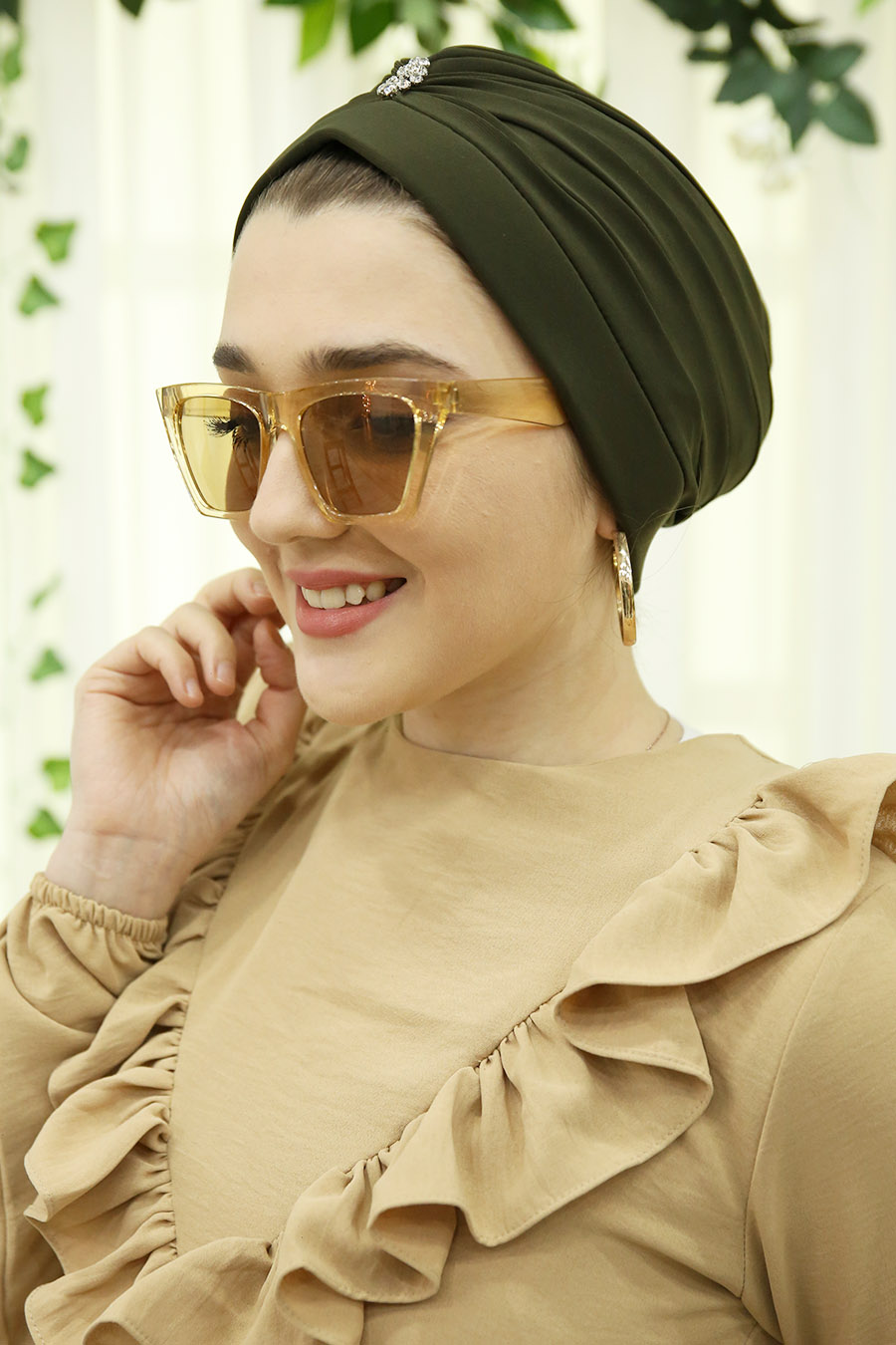 STONED INSTANT KHAKI SCARF