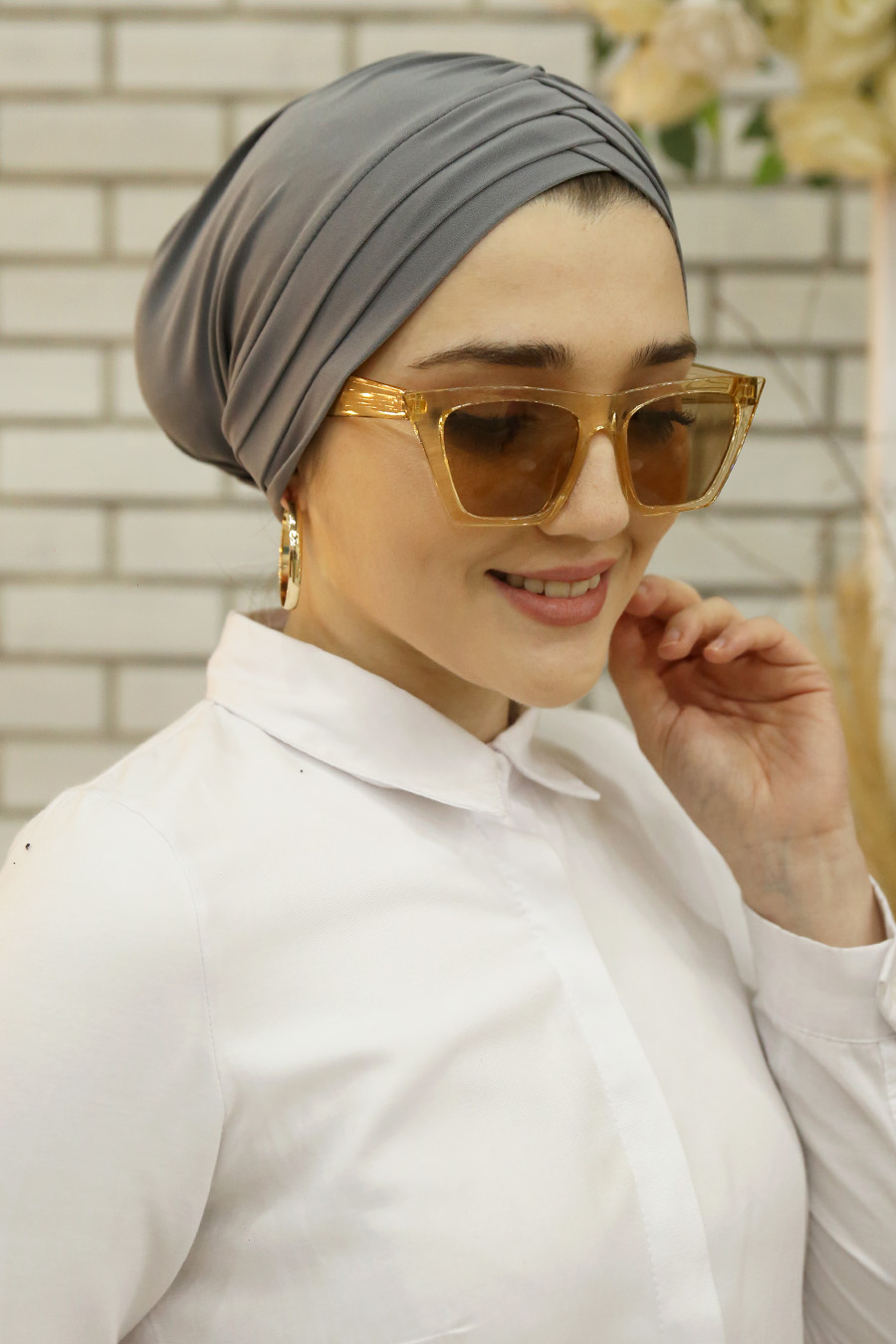 GREY TURBAN HIJAB