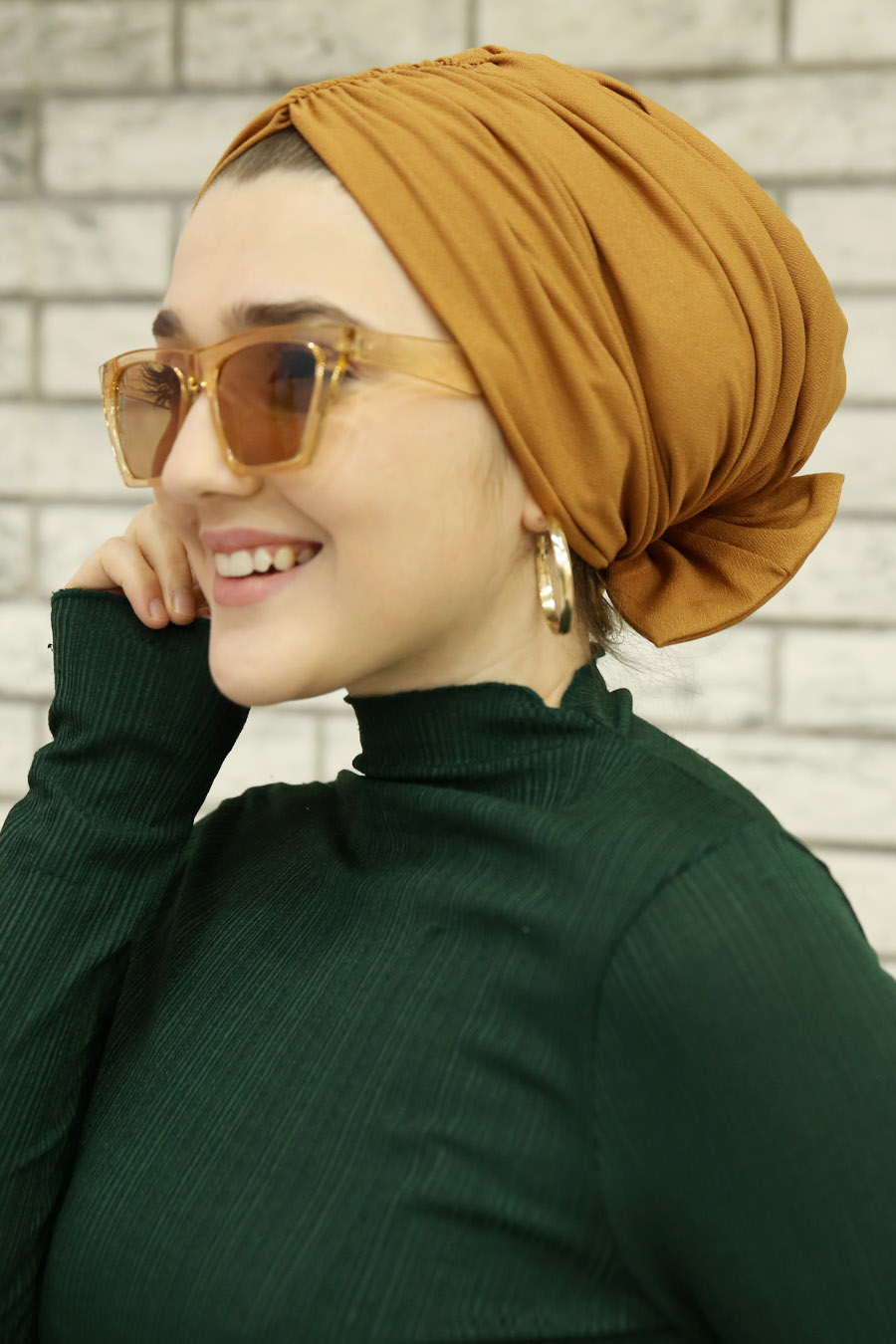 MUSTARD BOW INSTANT HIJAB MUSTARD BOW INSTANT HIJAB