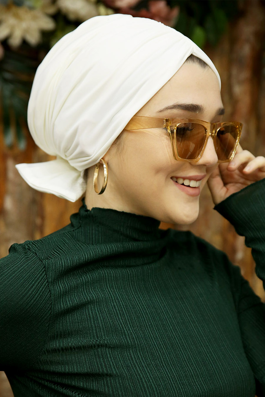 ECRU BOW INSTANT HIJAB