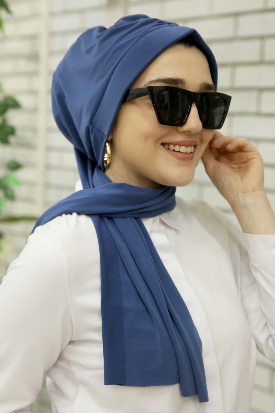 INDIGO COLOR TURBAN HIJAB 