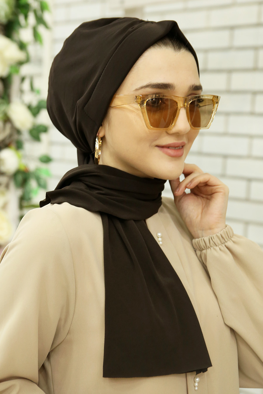 BROWN TURBAN HIJAB 