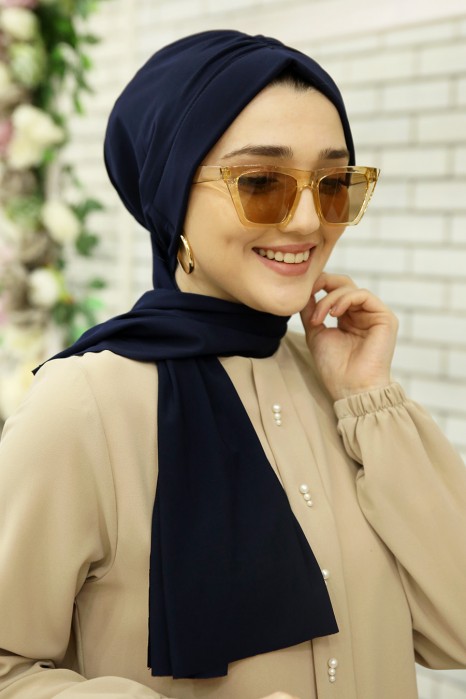 NAVY BLUE TURBAN HIJAB 