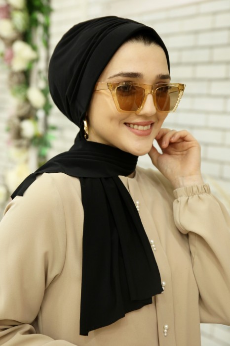 BLACK TURBAN HIJAB 
