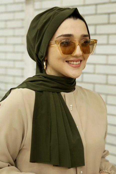 KHAKI TURBAN HIJAB 