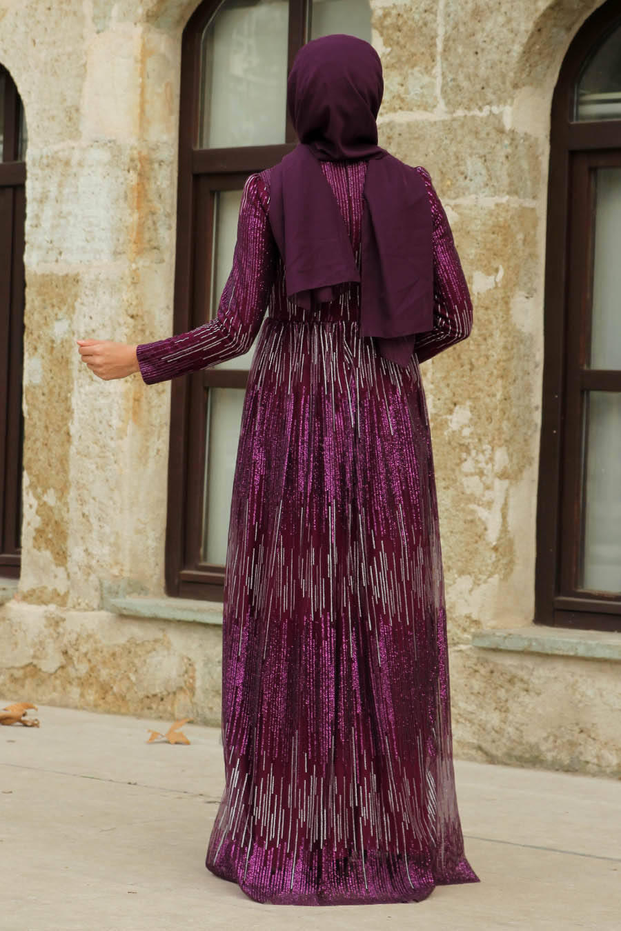 SILVERY PURPLE EVENING DRESS