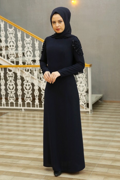NAVY BLUE EVENING DRESS 