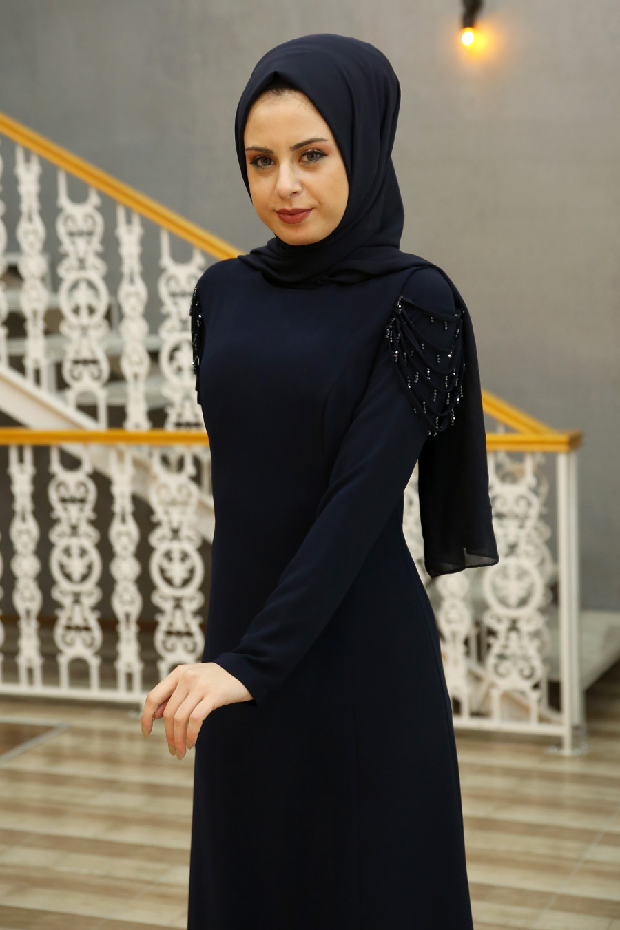 NAVY BLUE EVENING DRESS 