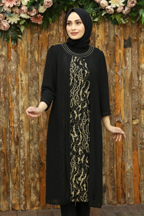 PEARL DETAILD BLACK TUNIC
