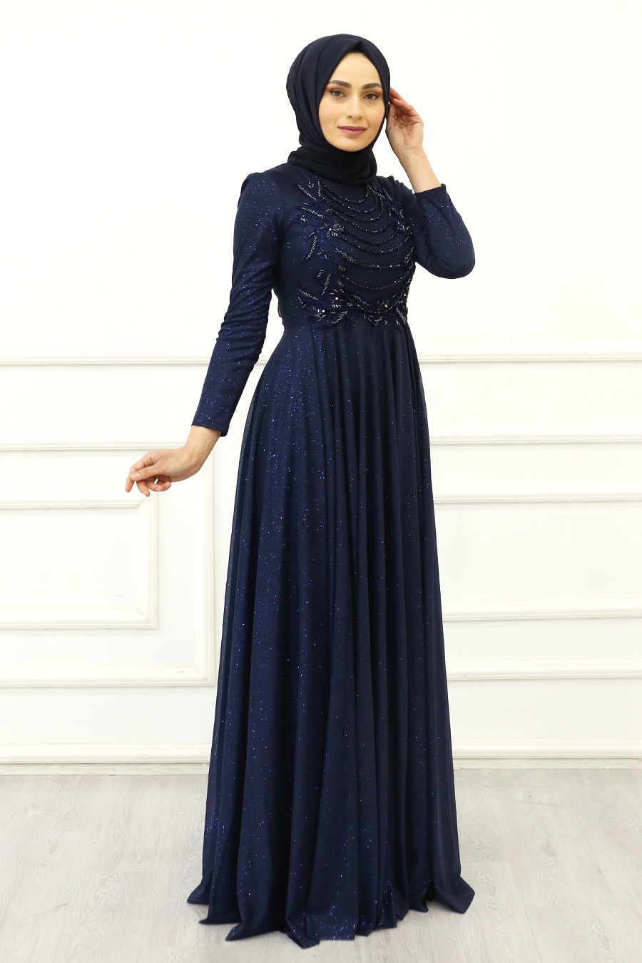 NAVY BLUE COLOR EVENING DRESS 