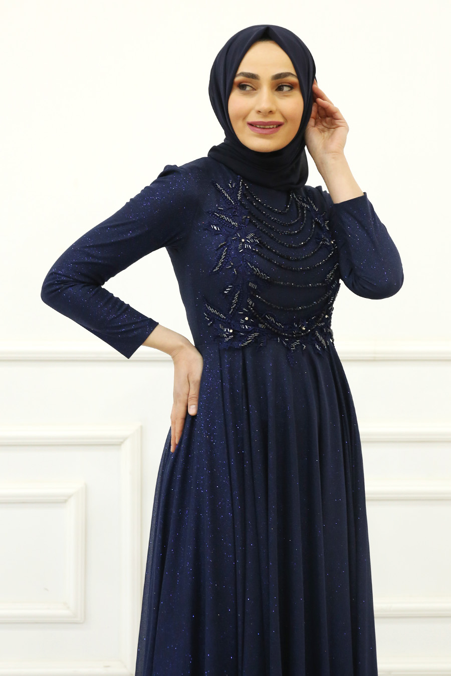 NAVY BLUE COLOR EVENING DRESS 