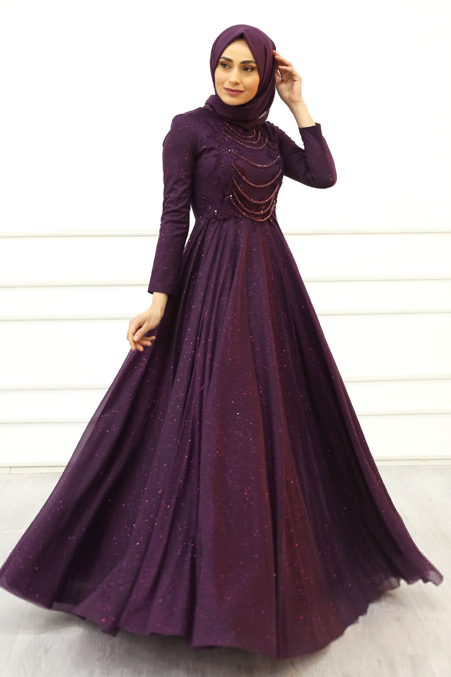 PURPLE EVENING DRESS 