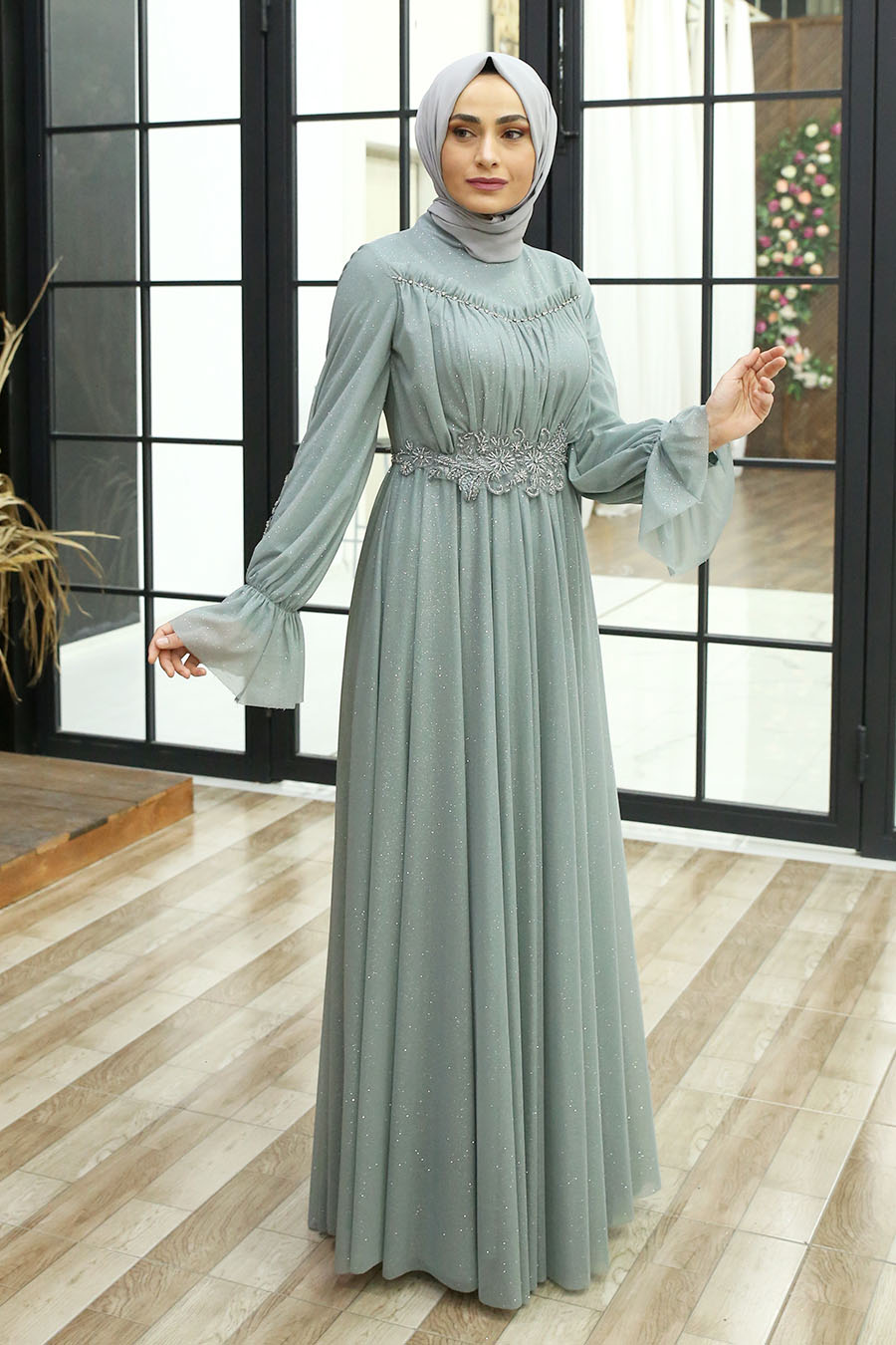 SHINING MINT EVENING DRESS