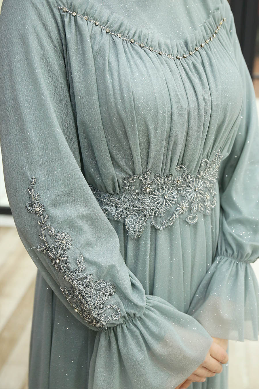 SHINING MINT EVENING DRESS
