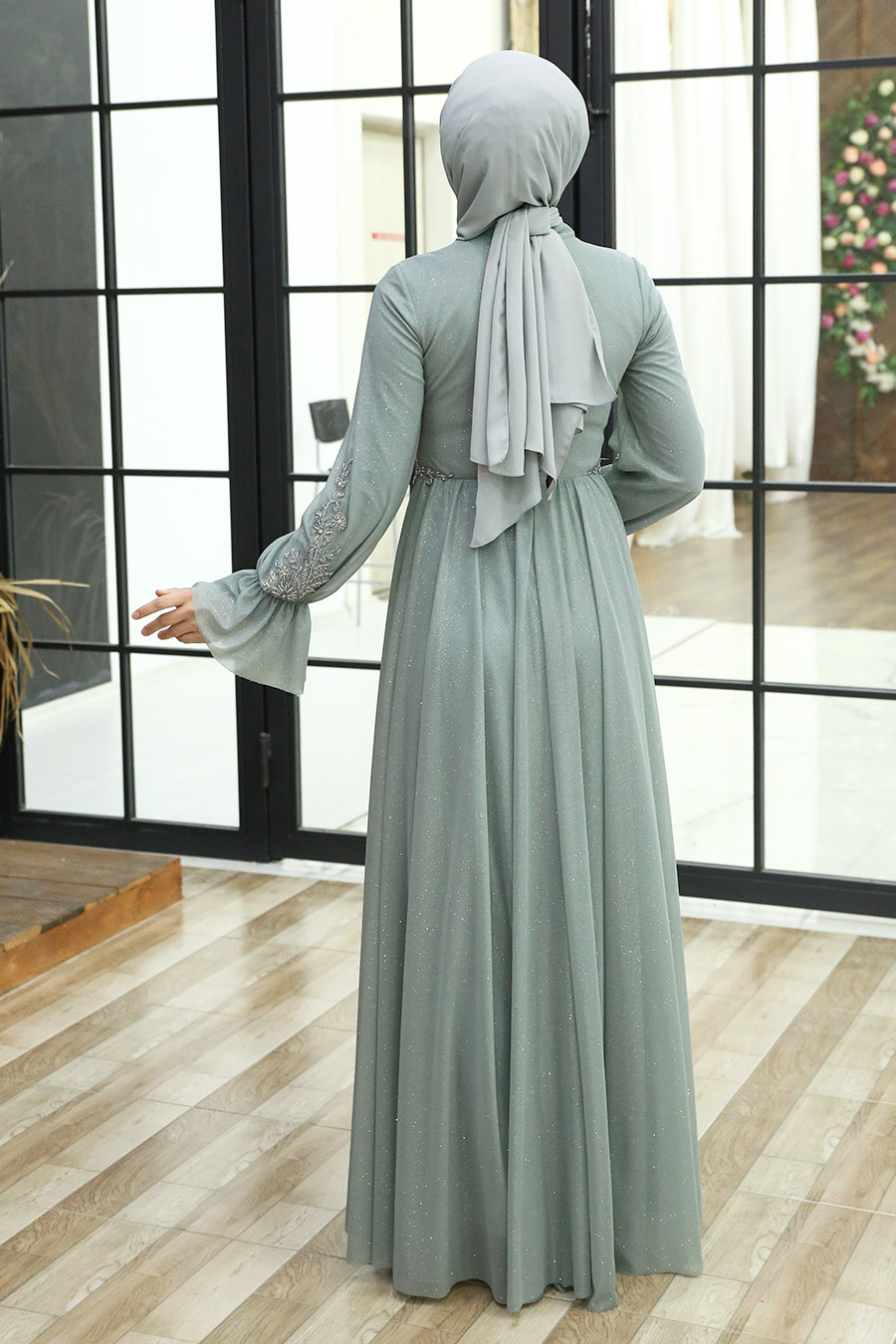 SHINING MINT EVENING DRESS