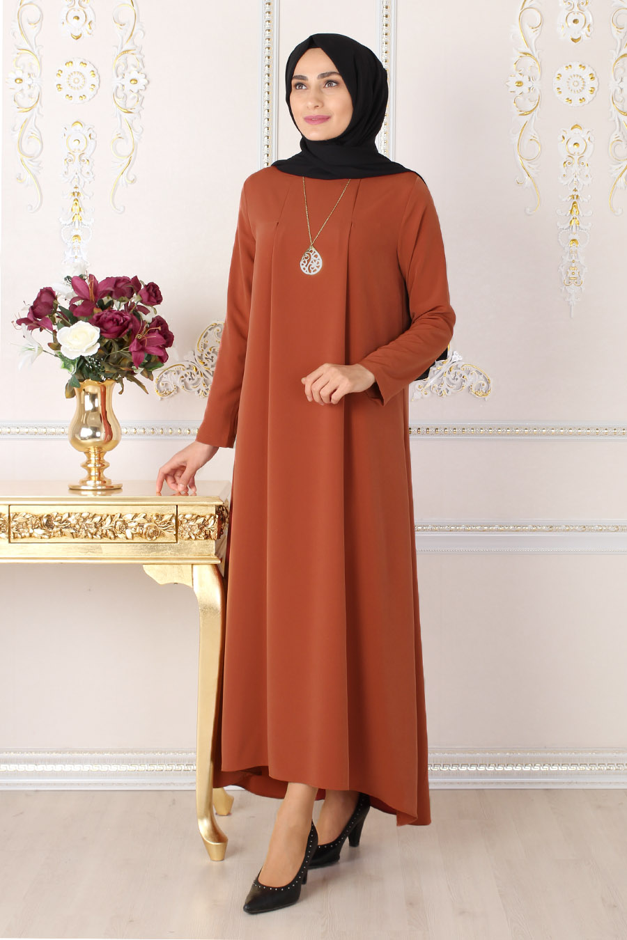 BRICK COLOR DRESS