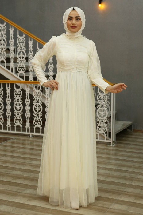 ECRU EVENING DRESS