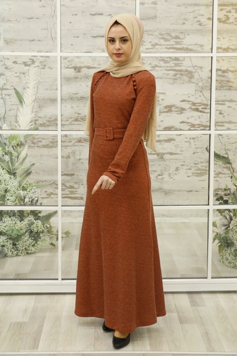BRICK COLOR DRESS 