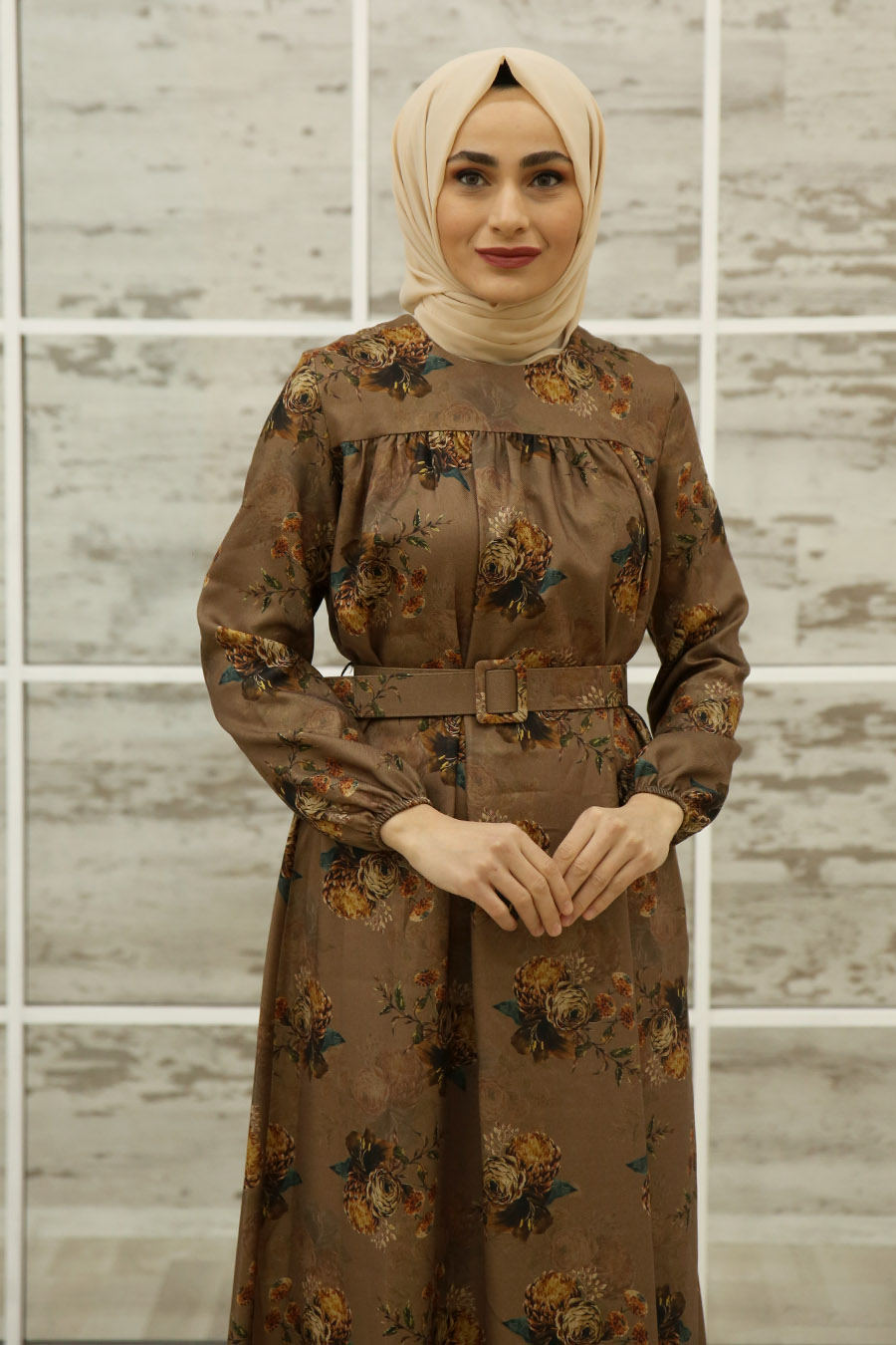 FLOWER PATTERNED VISON DRESS