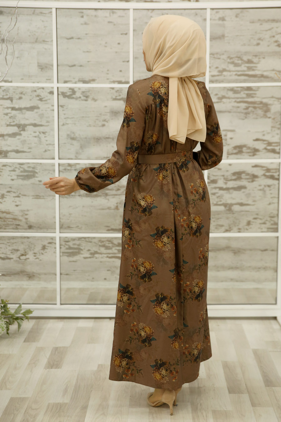 FLOWER PATTERNED VISON DRESS