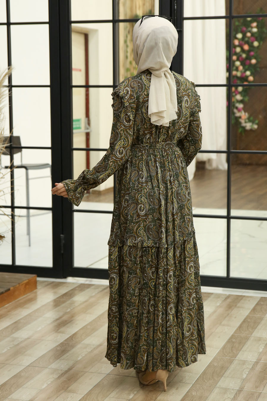 PATTERNED KHAKI DRESS  PATTERNED KHAKI DRESS