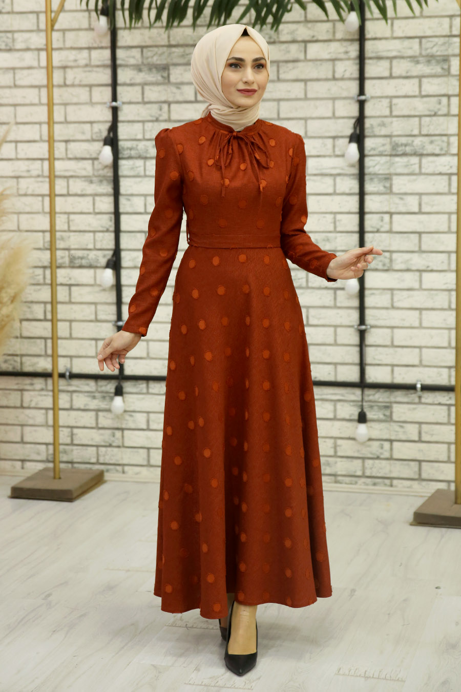 BRICK COLOR DRESS 