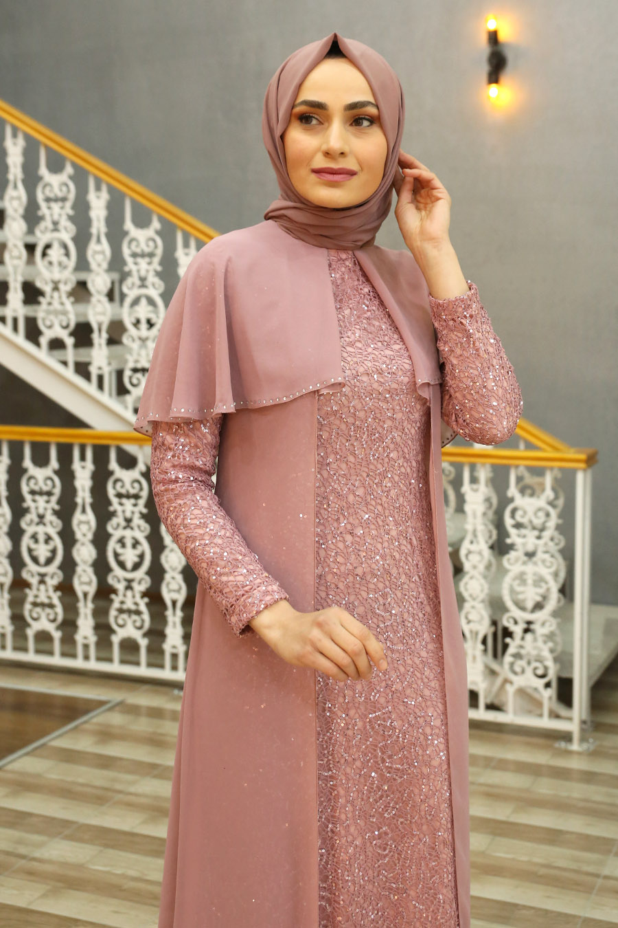 POWDER PINK EVENING DRESS 