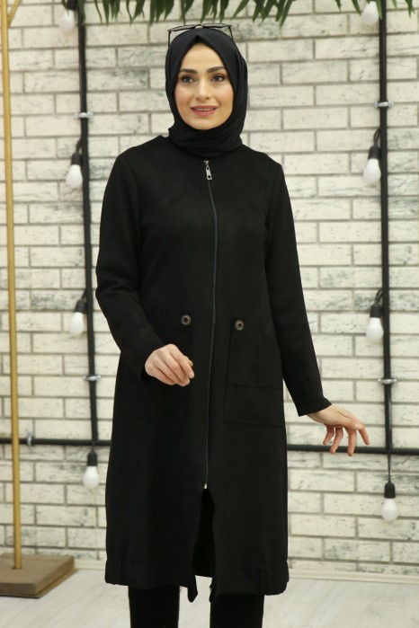 BLACK SUEDE COAT 