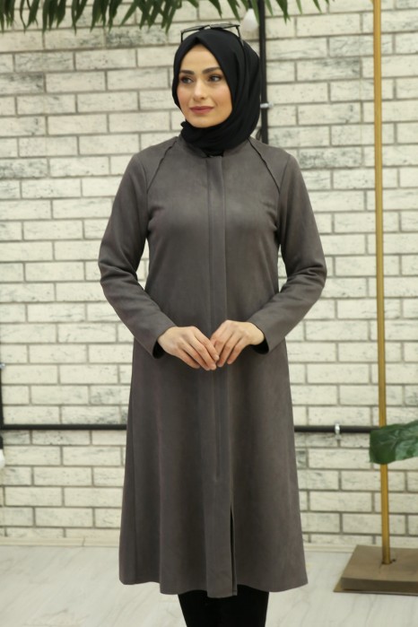 GREY SUEDE COAT 