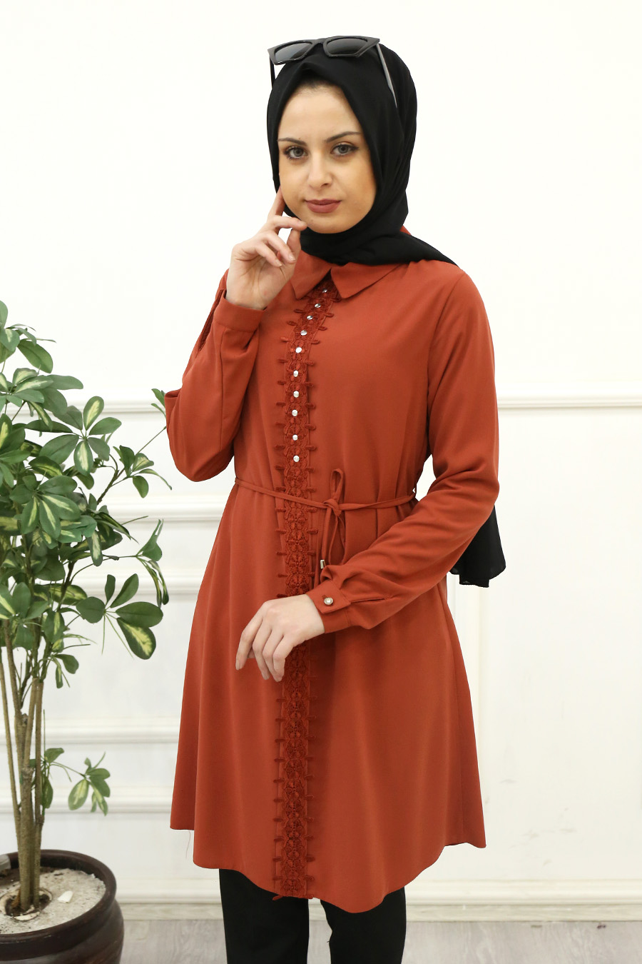 BRICK COLOR TUNIC  BRICK COLOR TUNIC
