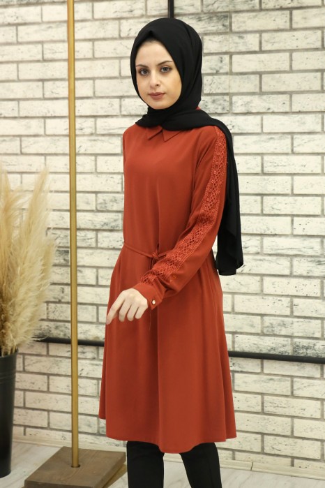 BRICK COLOR TUNIC 