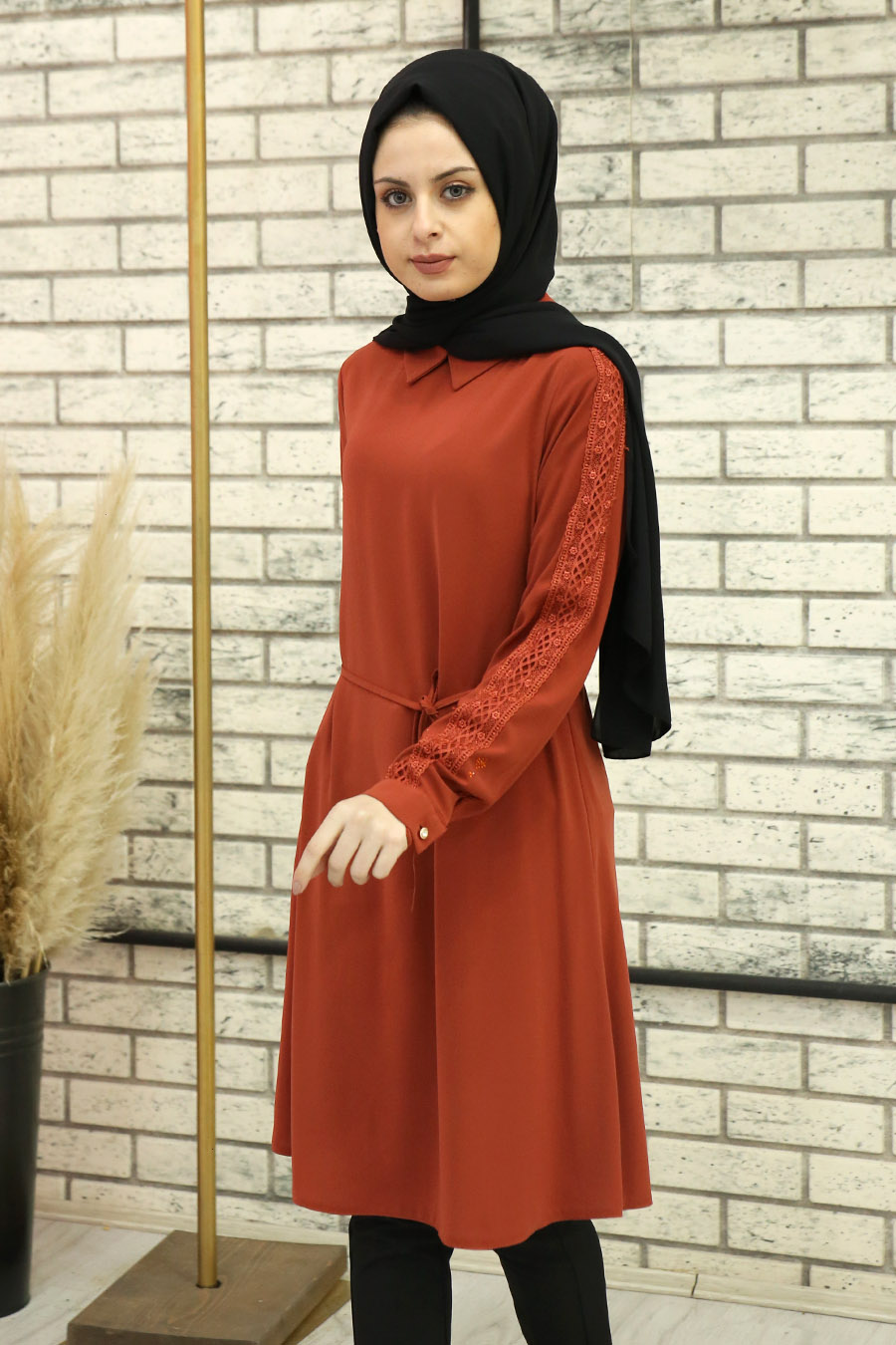 BRICK COLOR TUNIC  BRICK COLOR TUNIC