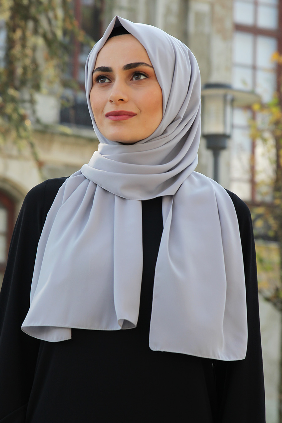 GREY MADINA SILK SHAWL