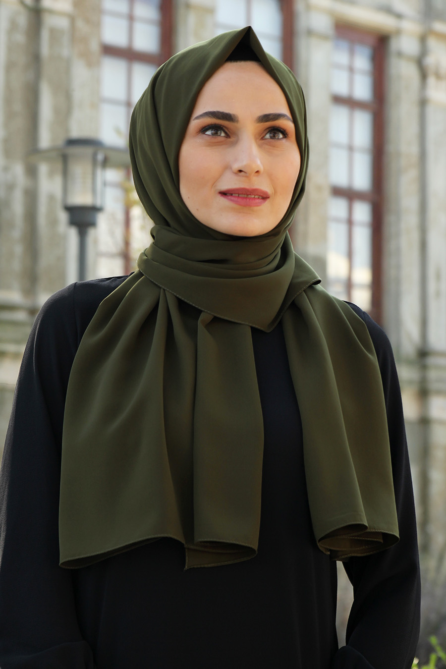 KHAKI MADINA SILK SHAWL