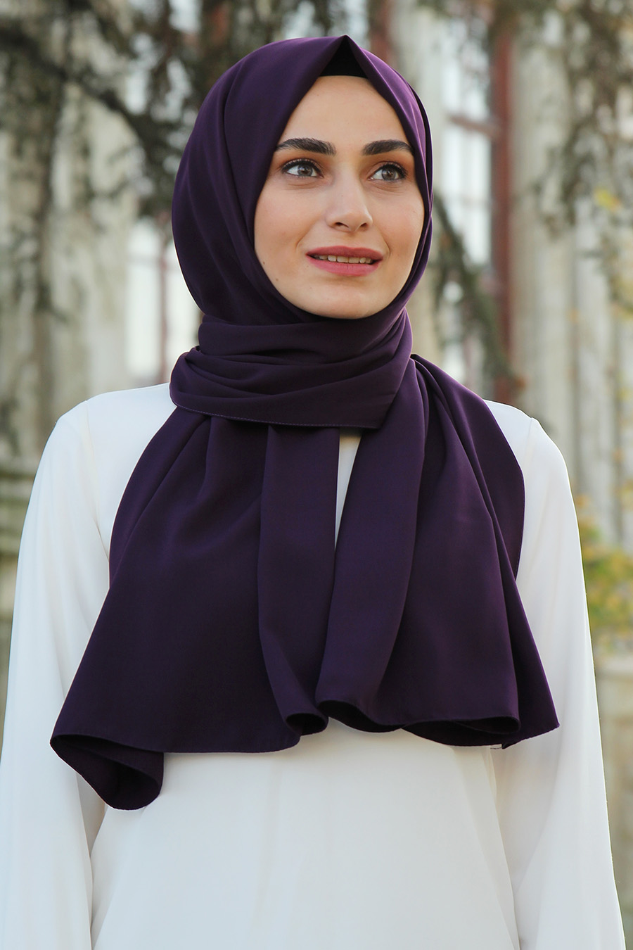 DARK PURPLE MADINA SILK SHAWL