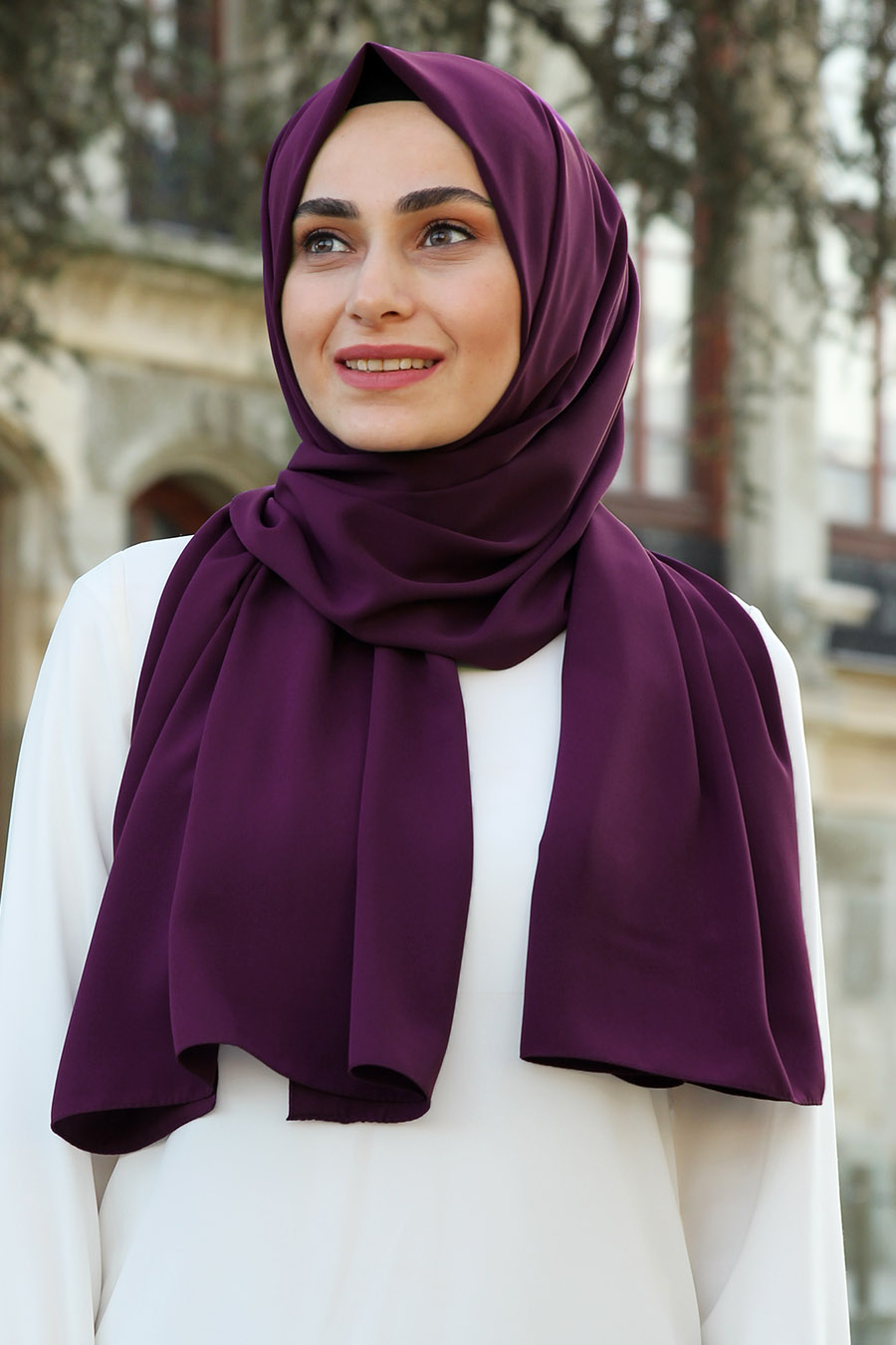 PLUM MADINA SILK SHAWL