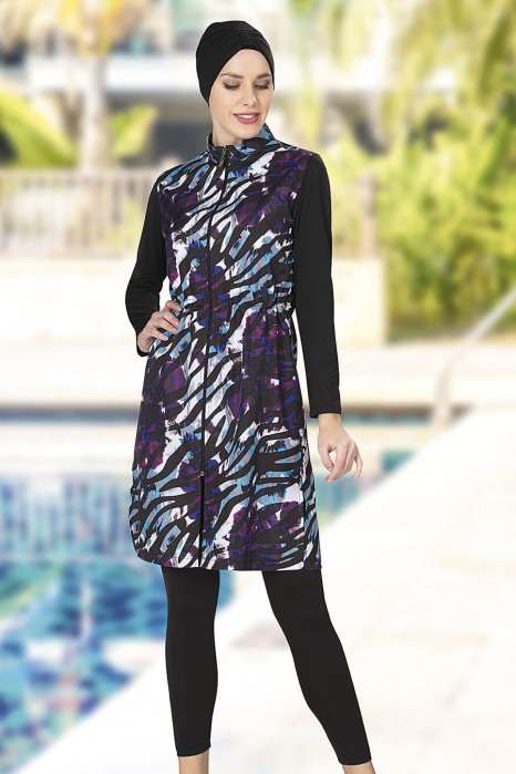 PATTERNED BLACK SWIMWEAR 