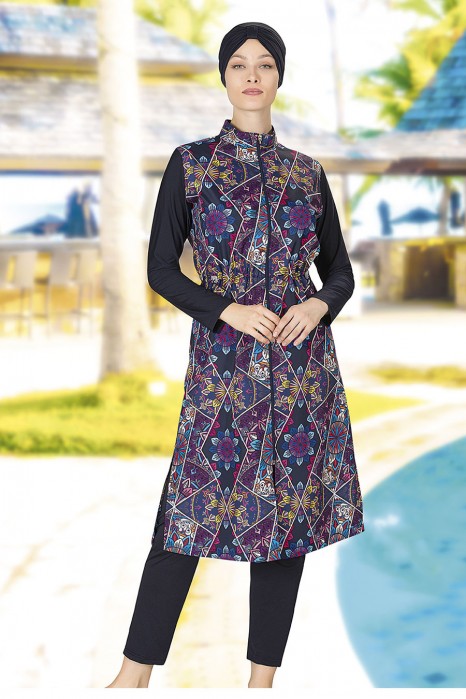 PATTERNED BLACK SWIMWEAR