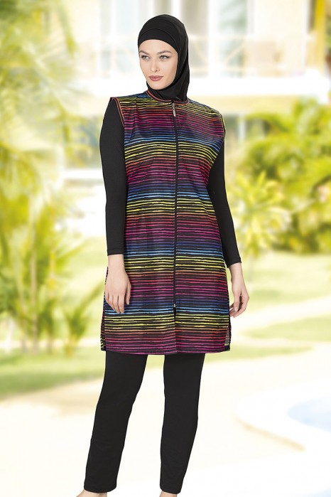 PATTERNED BLACK SWIMWEAR 