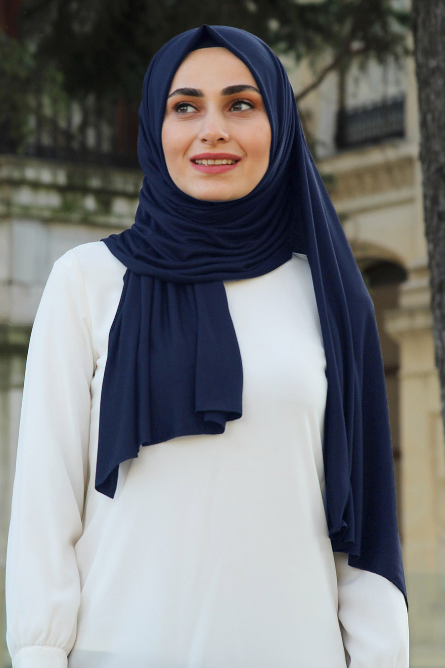 SAX BLUE JERSEY SHAWL 