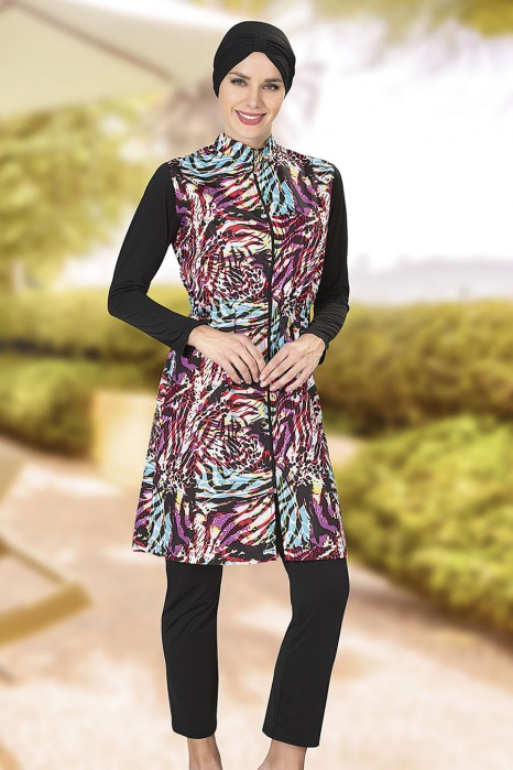 PATTERNED BLACK SWIMWEAR 