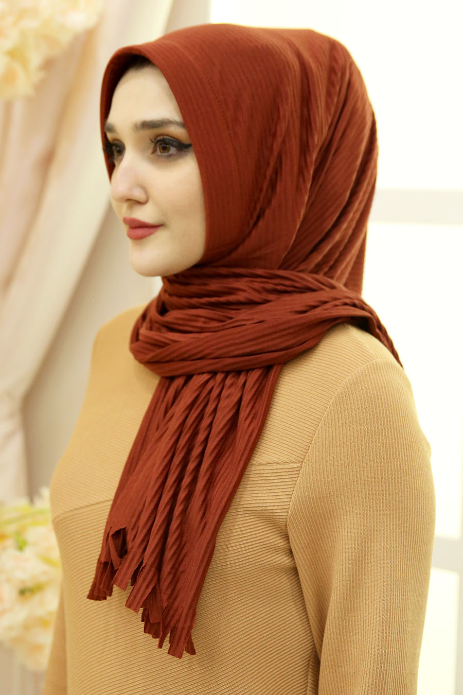 BRICK COLOR TURBAN HIJAB